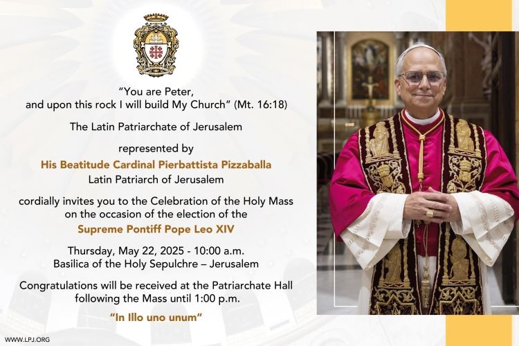 Holy Mass in Honor of Pope Leo XIV at the Basilica of the Holy Seplucher